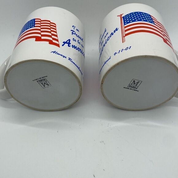 4th of July Vintage 9-11 Cups Set of Two Patriotic I'm Proud to Be An American M - Picture 7 of 9